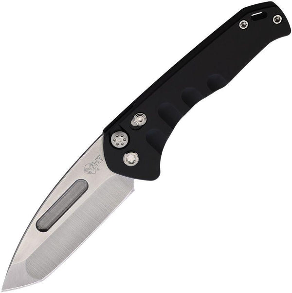 Medford Auto Swift Button Lock Black Anodized Titanium Tumbled Tanto D2 Steel - Knives.mx