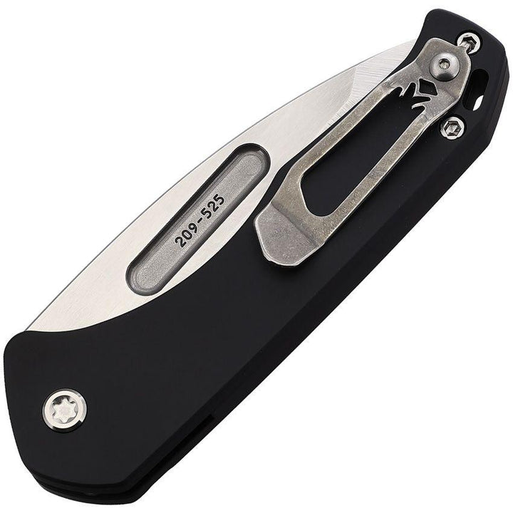 Medford Auto Swift Button Lock Black Anodized Titanium Tumbled Tanto D2 Steel - Knives.mx