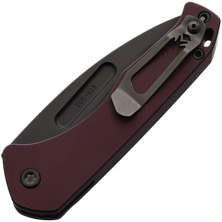 Medford Auto Swift Button Lock Burgundy Anodized Titanium Black PVD Tanto S35VN - Knives.mx