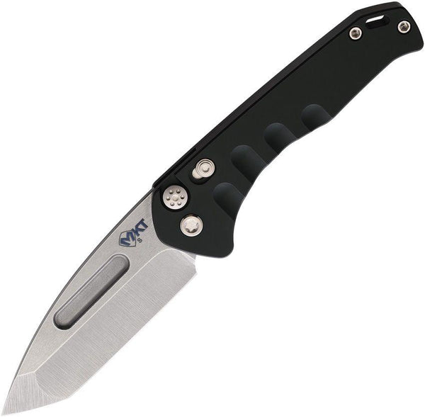 Medford Auto Swift Button Lock Green Anodized Titanium Tumbled Tanto S35VN - Knives.mx