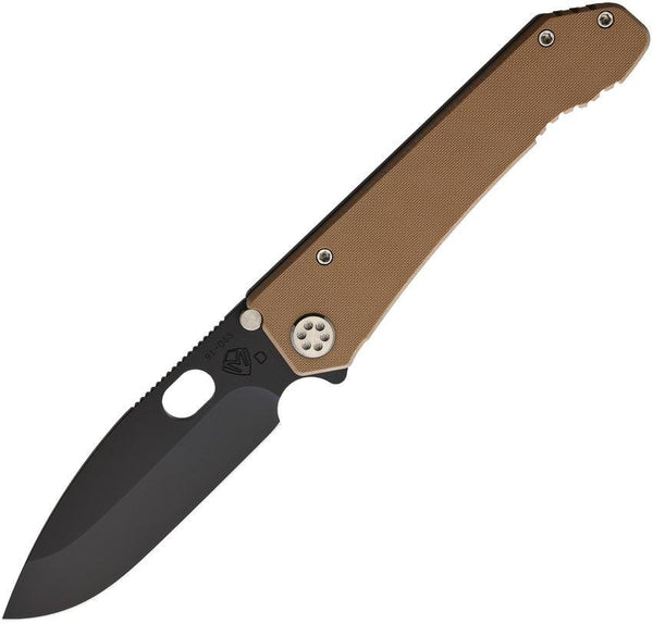 Medford Deployment Framelock Coyote Tan G10 Black PVD D2 - Knives.mx