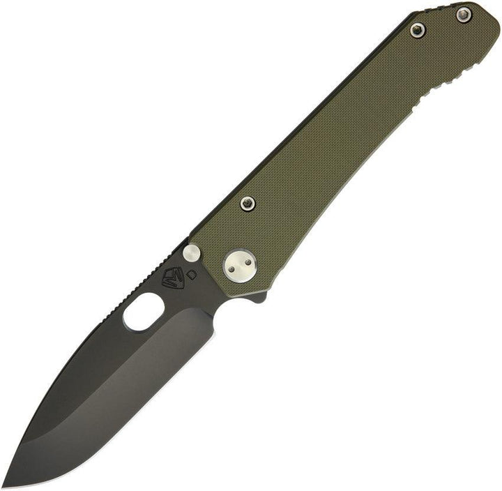 Medford Deployment Framelock OD Green G10 W Titanium Back D2 Steel - Knives.mx