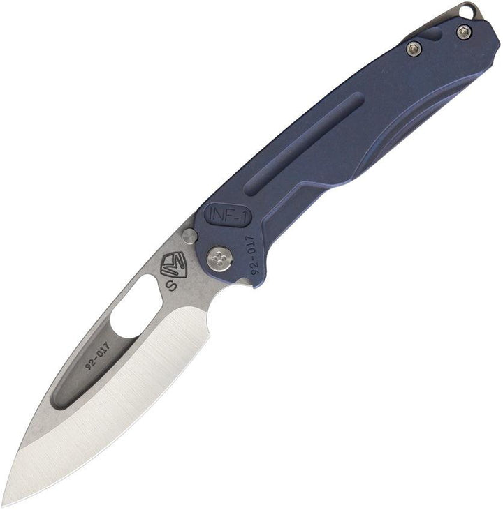 Medford Infraction Framelock Blue Anodized Titanium Tumbled S35VN - Knives.mx