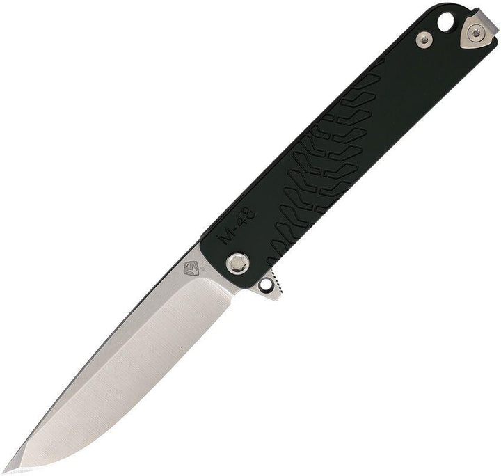 Medford M-48 Framelock S35VN Green Aluminum Tumbled S35VN - Knives.mx