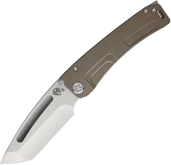 Medford Marauder H Framelock Bronze Anodized Titanium Tumbled Tanto S35VN - Knives.mx