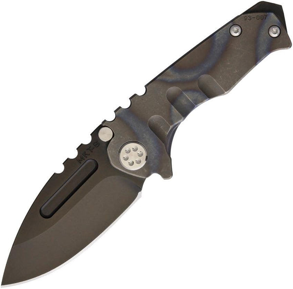 Medford Micro Praetorian Framelock Flame Anodized Titanium Black PVD S35VN - Knives.mx