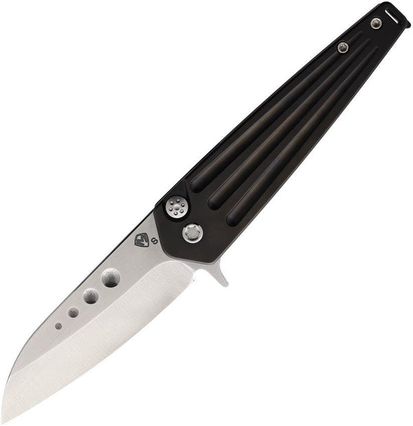 Medford Nosferatu Button Lock Black PVD Coated Titanium Tumbled S35VN - Knives.mx