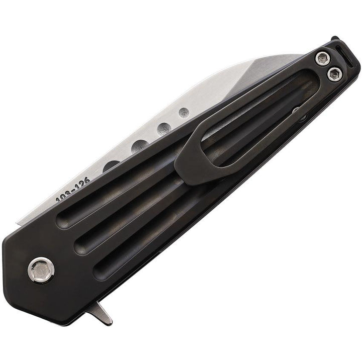 Medford Nosferatu Button Lock Black PVD Coated Titanium Tumbled S35VN - Knives.mx