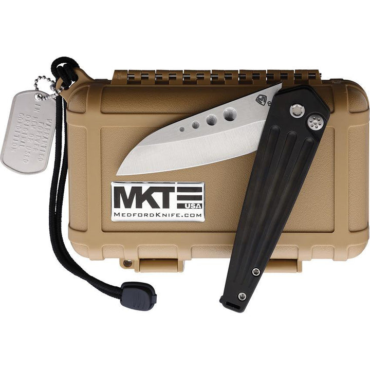 Medford Nosferatu Button Lock Black PVD Coated Titanium Tumbled S35VN - Knives.mx