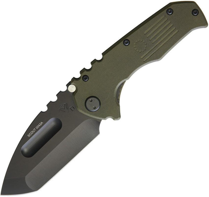 Medford Praetorian Scout Linerlock OD Green G10 Black PVD D2 - Knives.mx