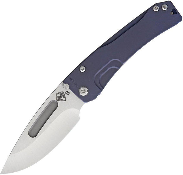 Medford Slim Midi Framelock Blue Anodized Titanium Tumbled S35VN - Knives.mx