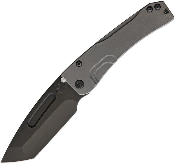 Medford Slim Midi Tanto Framelock Tumbled Titanium Black PVD Coated S35VN - Knives.mx