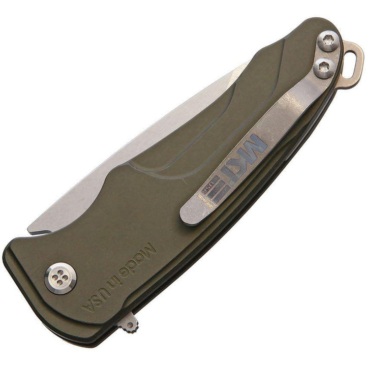 Medford Smooth Criminal Button Lock Green Anodized Aluminum Tumbled S35VN - Knives.mx