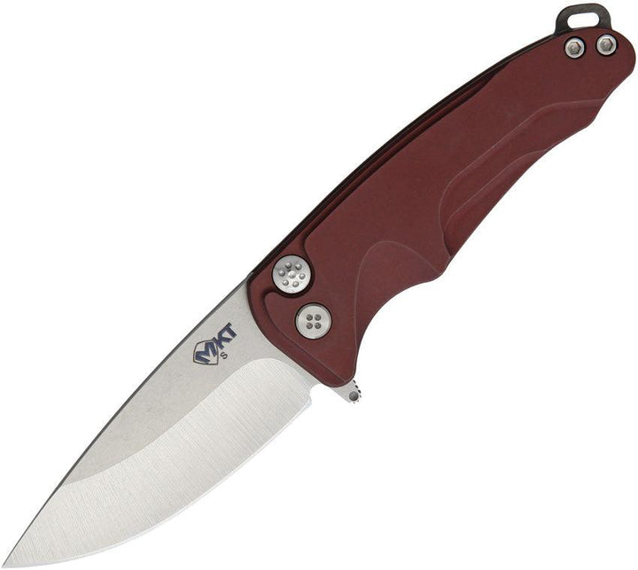 Medford Smooth Criminal Framelock Red Aluminum Tumbled S35VN - Knives.mx