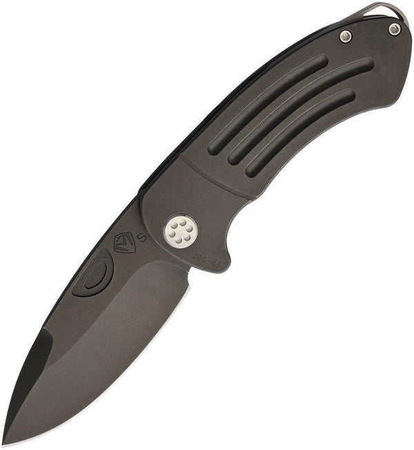 Medford Theseus Framelock Black Tumbled Titanium PVD Coated S35VN - Knives.mx