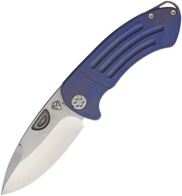 Medford Theseus Framelock Blue Anodized Titanium S35VN - Knives.mx