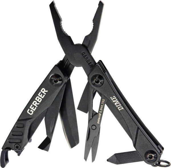 Mini Gerber Dime Micro Multi-Tool Black Aluminum - Knives.mx