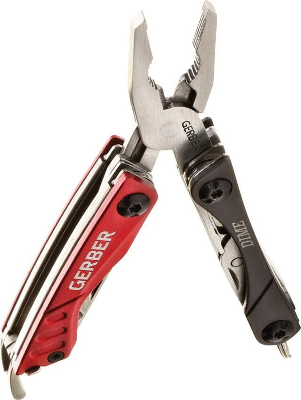 Mini Gerber Dime Micro Multi-Tool Red and Black Aluminum - Knives.mx