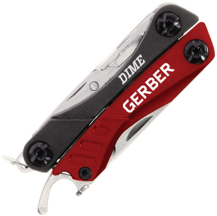 Mini Gerber Dime Micro Multi-Tool Red and Black Aluminum - Knives.mx