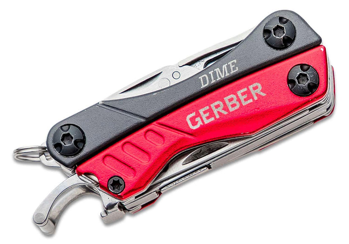 Mini Gerber Dime Micro Multi-Tool Red and Black Aluminum - Knives.mx