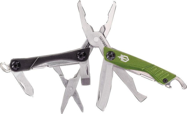 Mini Gerber Dime Multi Tool Green Aluminum - Knives.mx