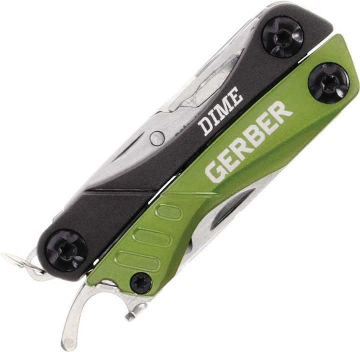 Mini Gerber Dime Multi Tool Green Aluminum - Knives.mx