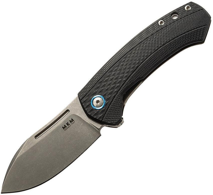 MKM-Maniago Knife Makers Colvera Framelock Lionsteel Black G10 w Titanium Back StonewashBohler M390 - Knives.mx
