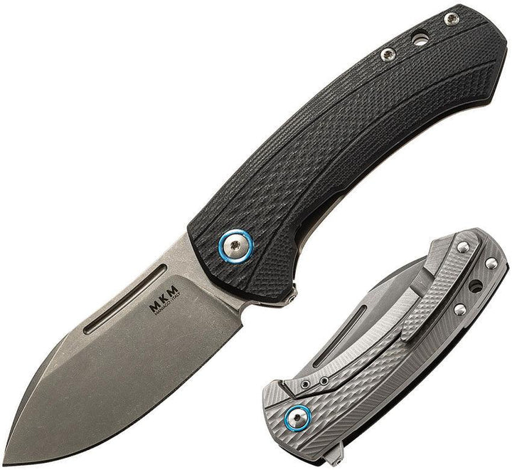 MKM-Maniago Knife Makers Colvera Framelock Lionsteel Black G10 w Titanium Back StonewashBohler M390 - Knives.mx