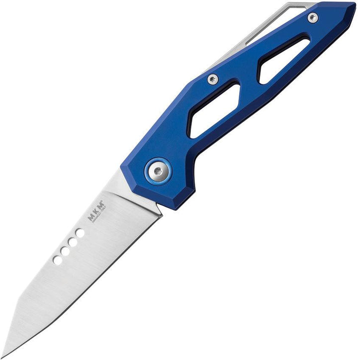 MKM-Maniago Knife Makers Edge Folder Blue Aluminum Modified Tanto Bohler M390 - Knives.mx