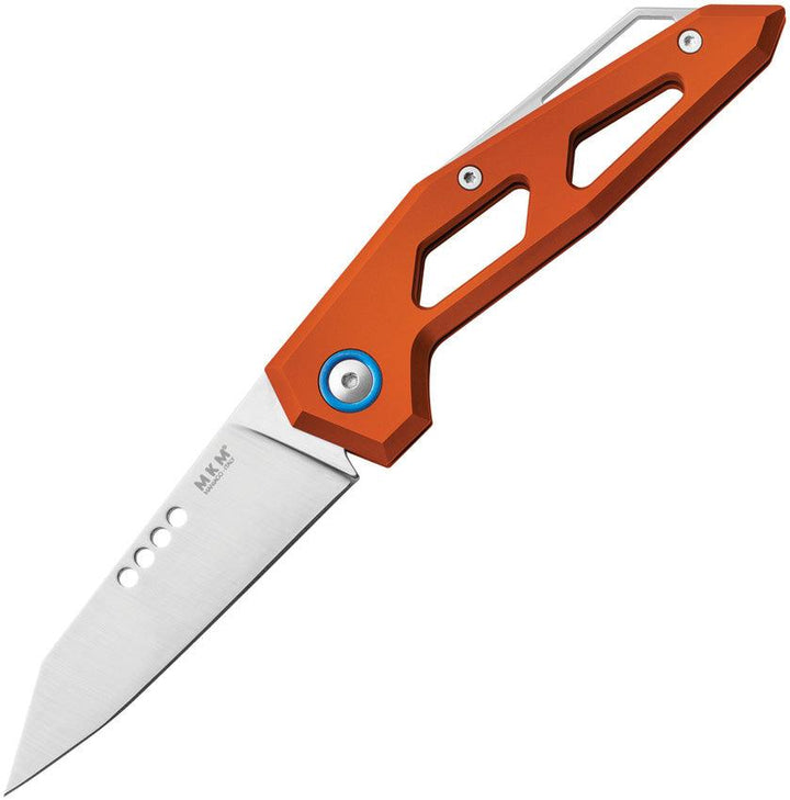 MKM-Maniago Knife Makers Edge Folder Orange Aluminum Modified Tanto Bohler M390 - Knives.mx