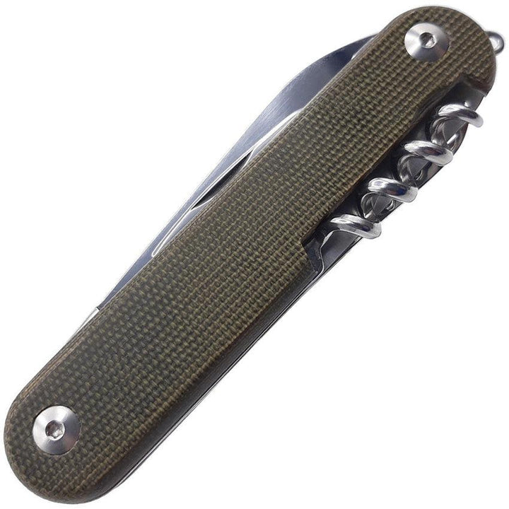 MKM-Maniago Knife Makers Malga 6 Multipurpose Knife Green Micarta Bohler M390 - Knives.mx