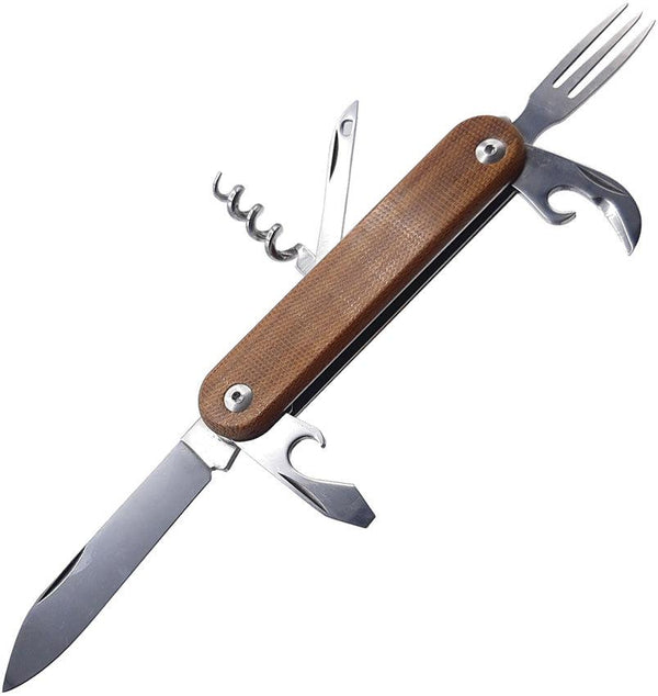 MKM-Maniago Knife Makers Malga 6 Multipurpose Knife Natural Micarta Bohler M390 - Knives.mx