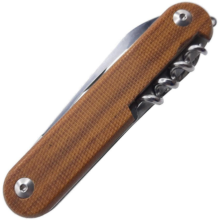 MKM-Maniago Knife Makers Malga 6 Multipurpose Knife Natural Micarta Bohler M390 - Knives.mx