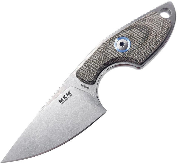 MKM-Maniago Knife Makers Mikro 1 Fixed Blade Green Micarta Stonewash Bohler M390 - Knives.mx