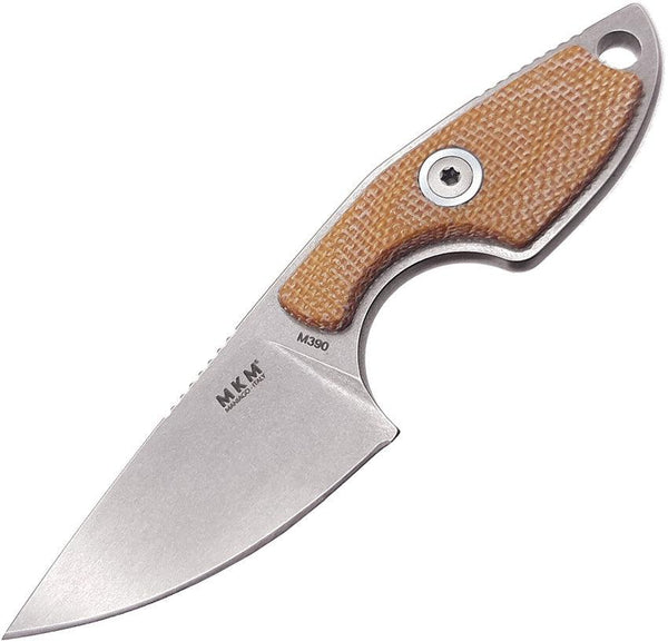 MKM-Maniago Knife Makers Mikro 1 Fixed Blade Natural Micarta Stonewash Bohler M390 - Knives.mx