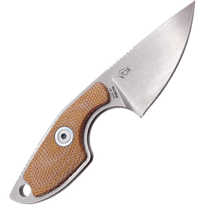 MKM-Maniago Knife Makers Mikro 1 Fixed Blade Natural Micarta Stonewash Bohler M390 - Knives.mx
