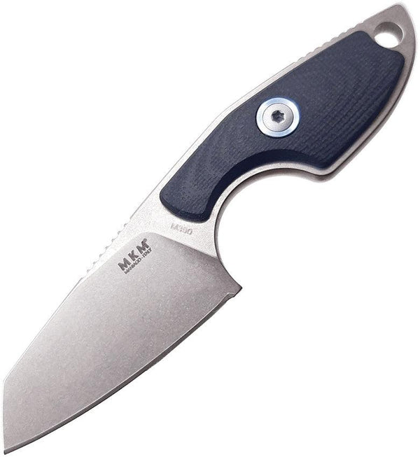 MKM-Maniago Knife Makers Mikro 2 Fixed Blade Black G10 Stonewash Sheepsfoot Bohler M390 - Knives.mx