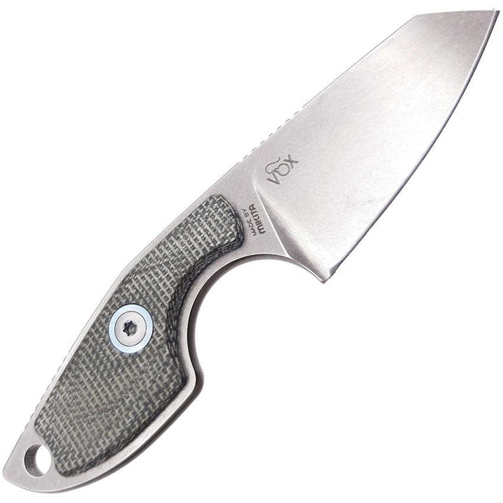 MKM-Maniago Knife Makers Mikro 2 Fixed Blade Green Micarta Stonewash Sheepsfoot Bohler M390 - Knives.mx