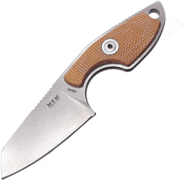 MKM-Maniago Knife Makers Mikro 2 Fixed Blade Natural Micarta Stonewash Sheepsfoot Bohler M390 - Knives.mx
