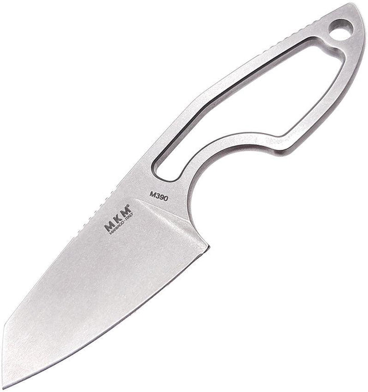 MKM-Maniago Knife Makers Mikro 2 Fixed Blade Stonewash Sheepsfoot Bohler M390 - Knives.mx