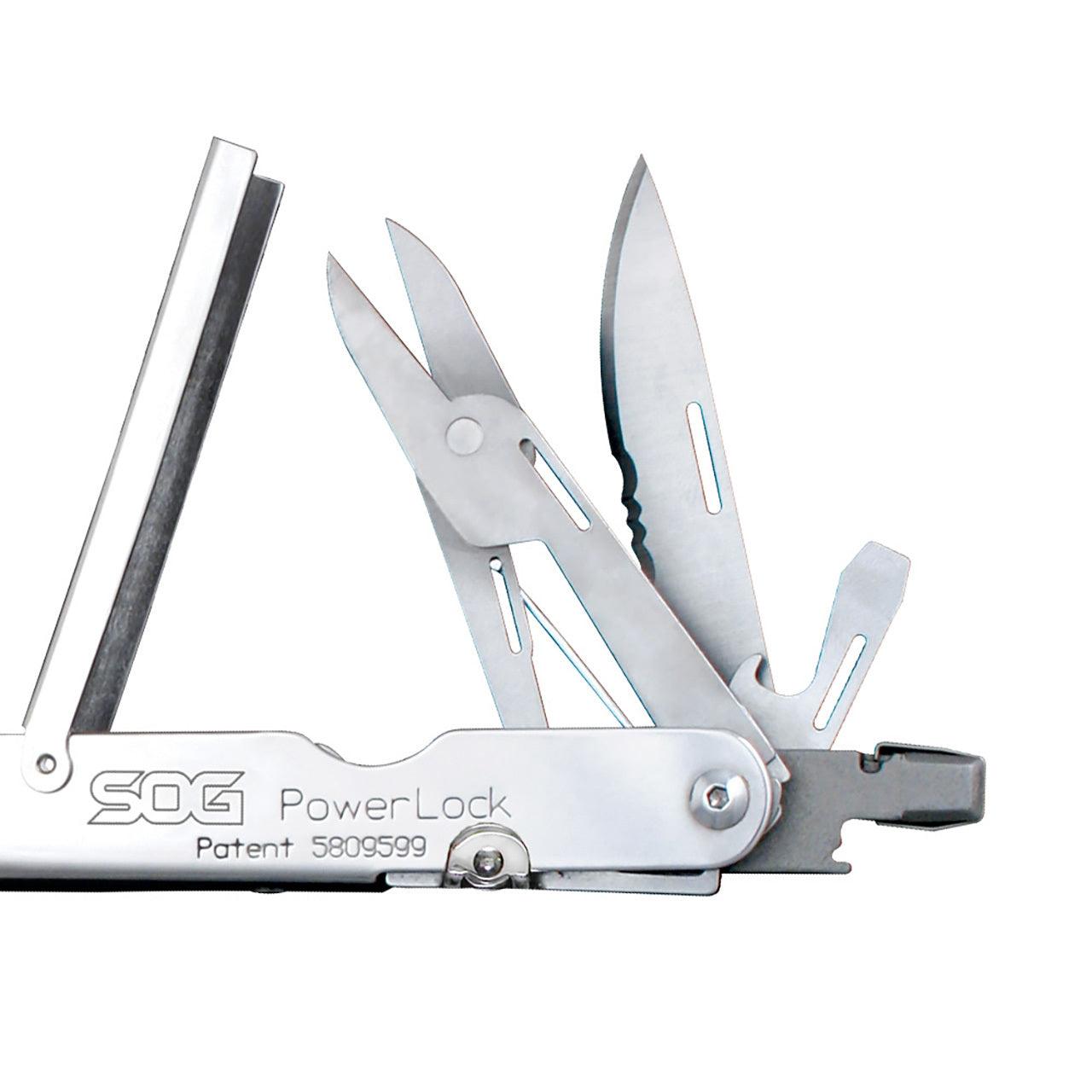 Multi Herramienta SOG Powerlock Satin (With Scissors, Nylon Pouch) - Knives.mx