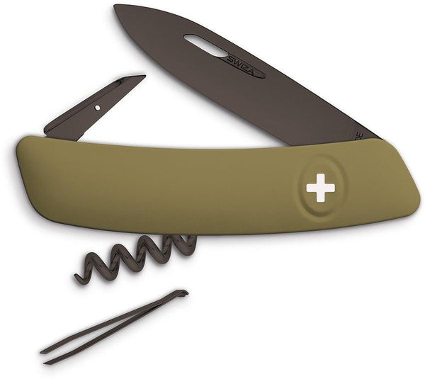 Navaja Suiza Multiusos SWIZA D01 B Olive Swiss Pocket Knife - Knives.mx