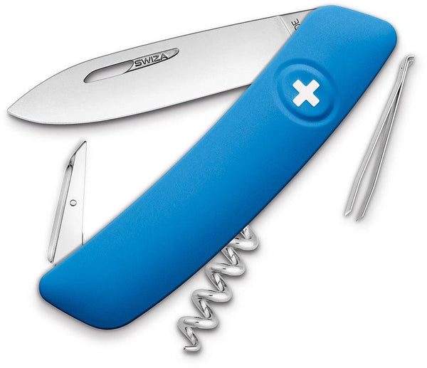 Navaja Suiza Multiusos SWIZA D01 Swiss Pocket Knife Blue - Knives.mx