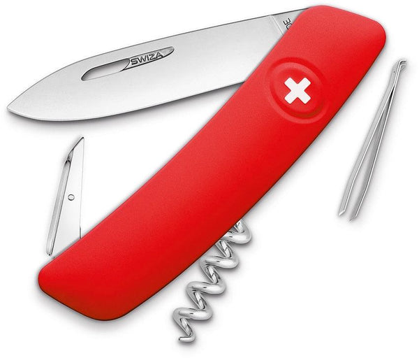 Navaja Suiza Multiusos SWIZA D01 Swiss Pocket Knife Red - Knives.mx