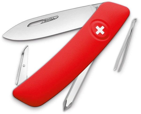 Navaja Suiza Multiusos SWIZA D02 Swiss Pocket Knife Red - Knives.mx