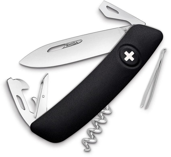 Navaja Suiza Multiusos SWIZA D03 Swiss Pocket Knife Black - Knives.mx