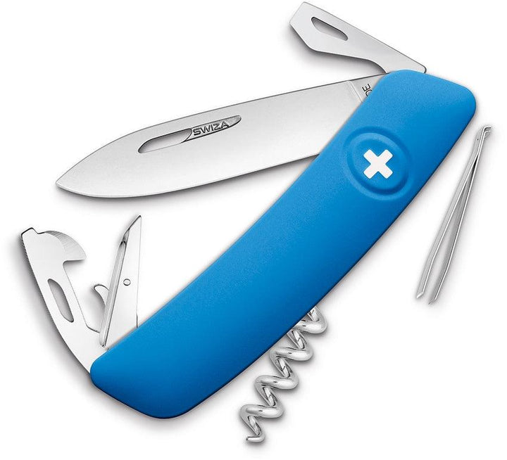 Navaja Suiza Multiusos SWIZA D03 Swiss Pocket Knife Blue - Knives.mx