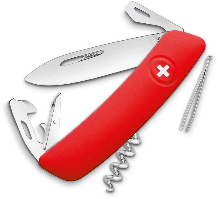 Navaja Suiza Multiusos SWIZA D03 Swiss Pocket Knife Red - Knives.mx