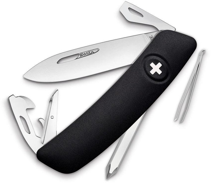 Navaja Suiza Multiusos SWIZA D04 Swiss Pocket Knife Black - Knives.mx