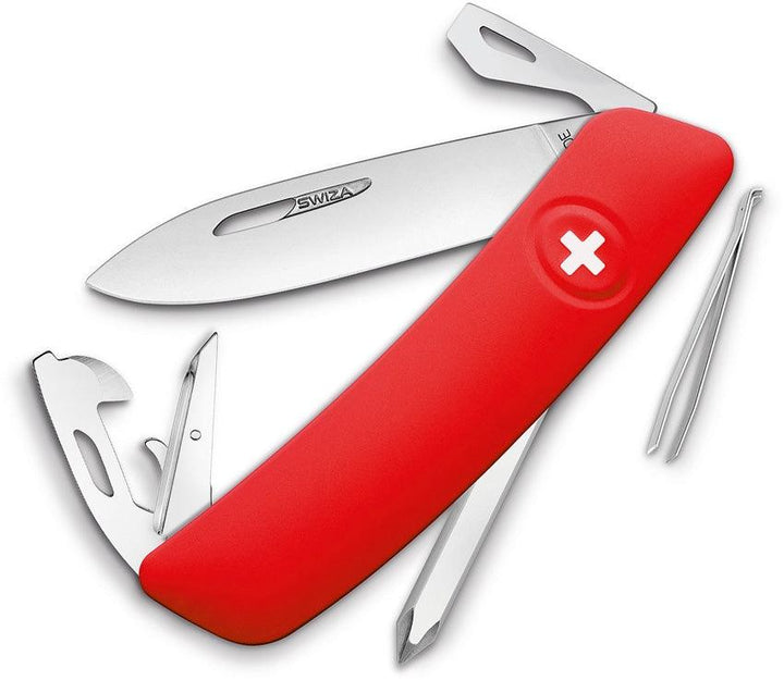 Navaja Suiza Multiusos SWIZA D04 Swiss Pocket Knife Red - Knives.mx